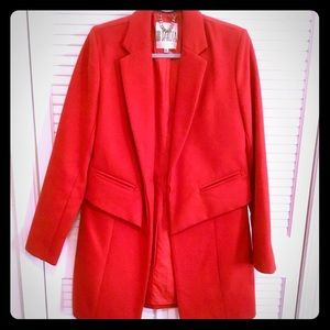 BB Dakota Long Red Blazer Coat M